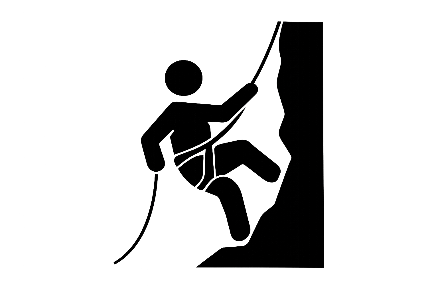 Simple icon of a rock climber