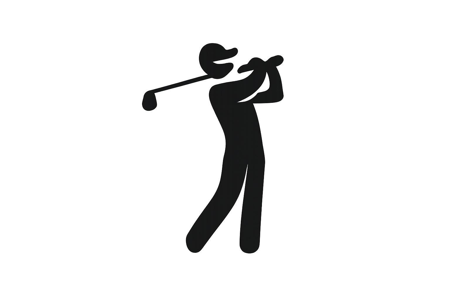 simple black icon of a golfer