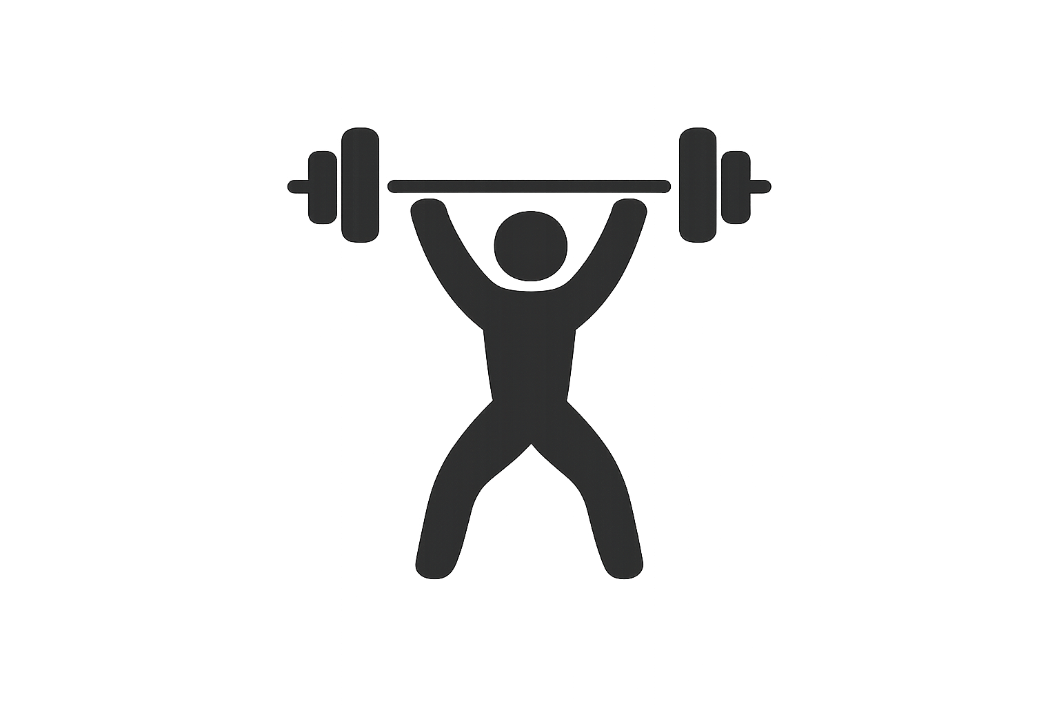 simple icon of a weight lifter
